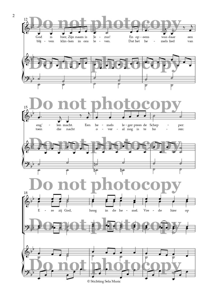 Kerstnacht boven Bethlehem - Sela
Arrangement voor mannenkoor
TTBB